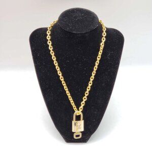Authentic Louis Vuitton Lock & Key w/ 18k Gold Plated Chain Necklace